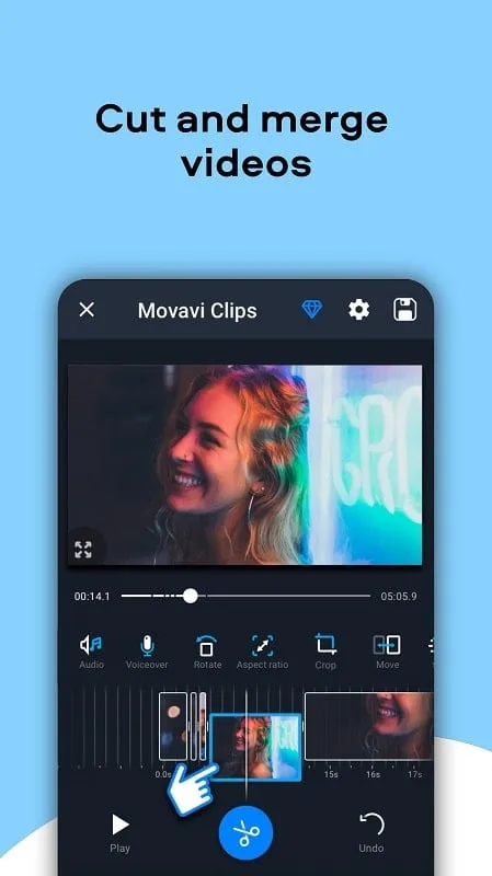 Thêm hiệu ứng làm mờ vào video với Movavi Clips