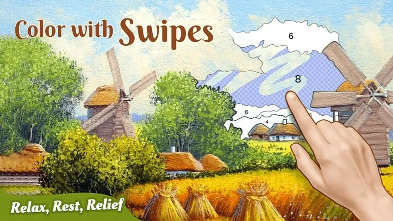 Tranh tô màu Color by Number - Colorswipes