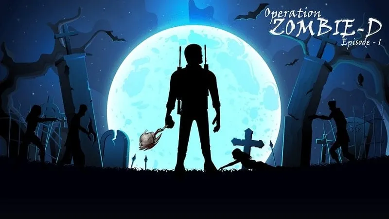 alt text: Hình ảnh game Operation Zombie D Episode-1 với nhân vật chính đang chiến đấu với zombie